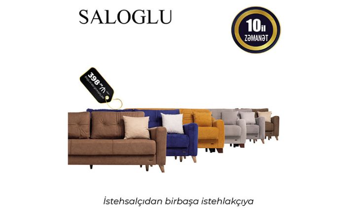 Saloglu-da bir ilk: 398 AZN-ə 10 il zəmanətli divan