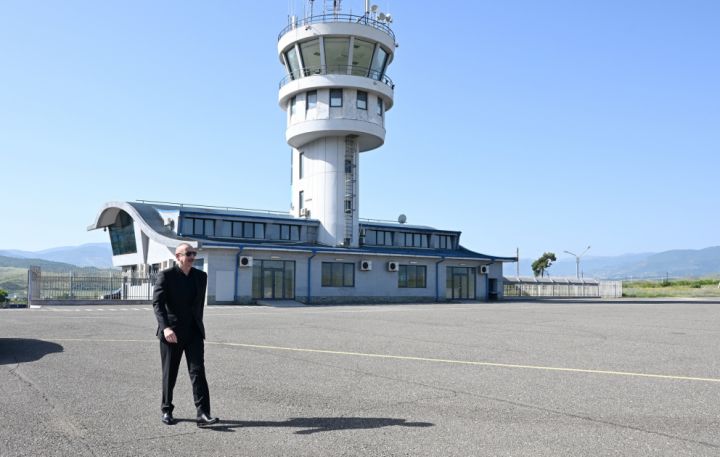 Prezident İlham Əliyev Xocalı hava limanında olub